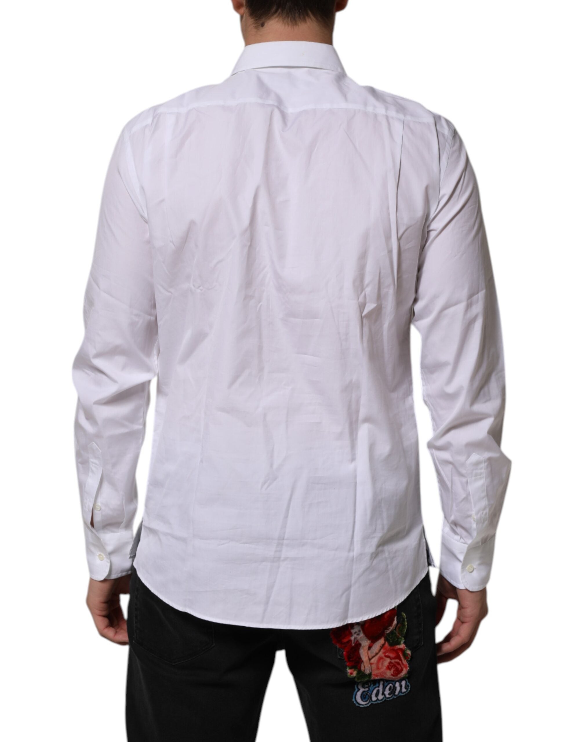 Dolce & Gabbana White Poplin Cotton Shirt for Men Formal